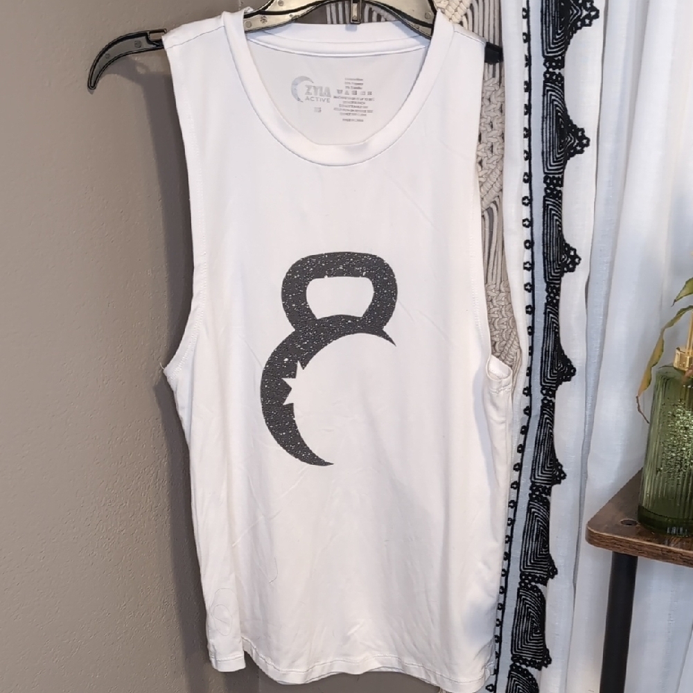 Zyia White Kettlebell Muscle Tank